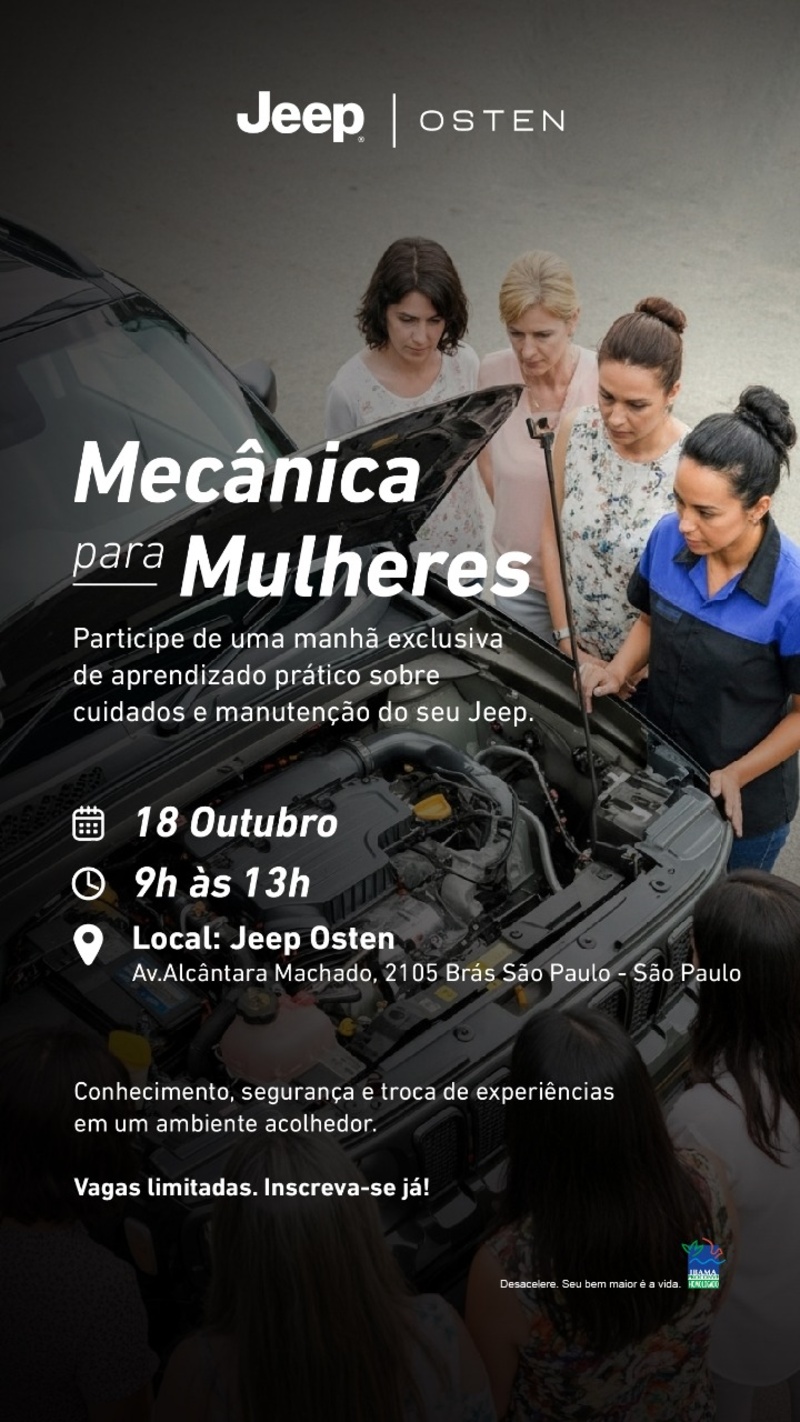 Curso gratuito de mecânica para mulheres é ação da Osten Motors no mês do Outubro Rosa